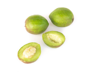 Chebulic Myrobalans isolated on white background, herb and medical