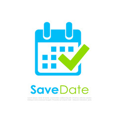 Save the date, calendar vector logo