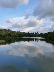 landscape with lake and clouds