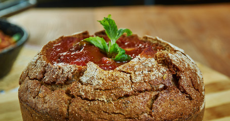 Tomato Soup in  Bread Bowls