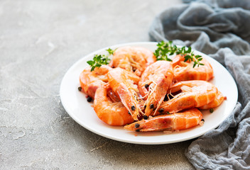 Shrimps on a plate