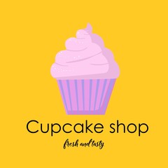 Cupcake Sweet desserts. Muffin with cream. Purple..