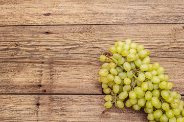 Bunch of sweet green seedless grapes variety 