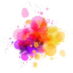 Multicolored splash watercolor blot