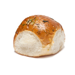 Sweet buns with sugar isolated on white