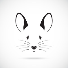 Cute mouse muzzle design. Simple vector mouse illustration.