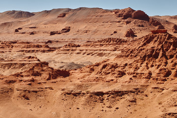 Herman Cav Canyon at sunset. South Gobi, Mongolia