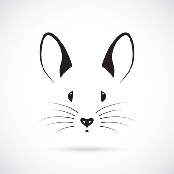 Cute mouse muzzle design. Simple vector mouse illustration.