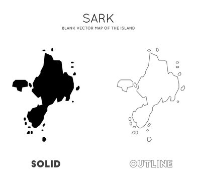 Sark map. Blank vector map of the Island. Borders of Sark for your infographic. Vector illustration.