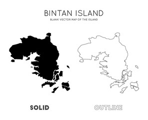 Fototapeta na wymiar Bintan Island map. Blank vector map of the Island. Borders of Bintan Island for your infographic. Vector illustration.
