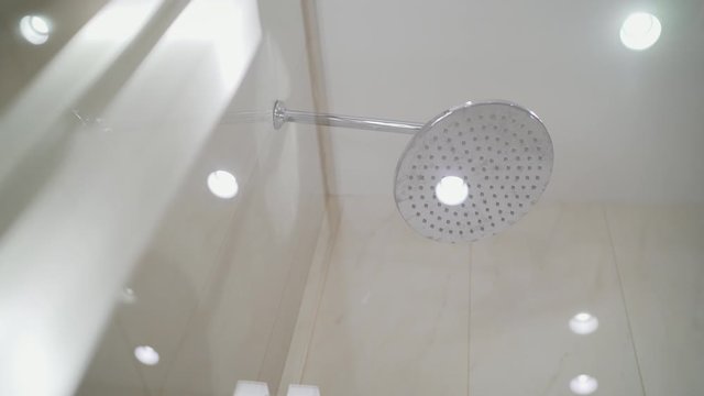 New beautiful shower cubicle in a modern bathroom. Shower cubicle in the bathroom