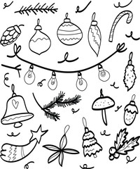 set of christmas and new year elements