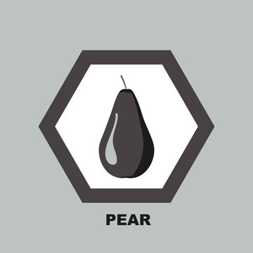 Vector illustration. Pear icon in gray tones.