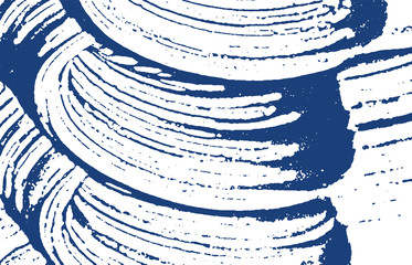 Grunge texture. Distress indigo rough trace. Delig