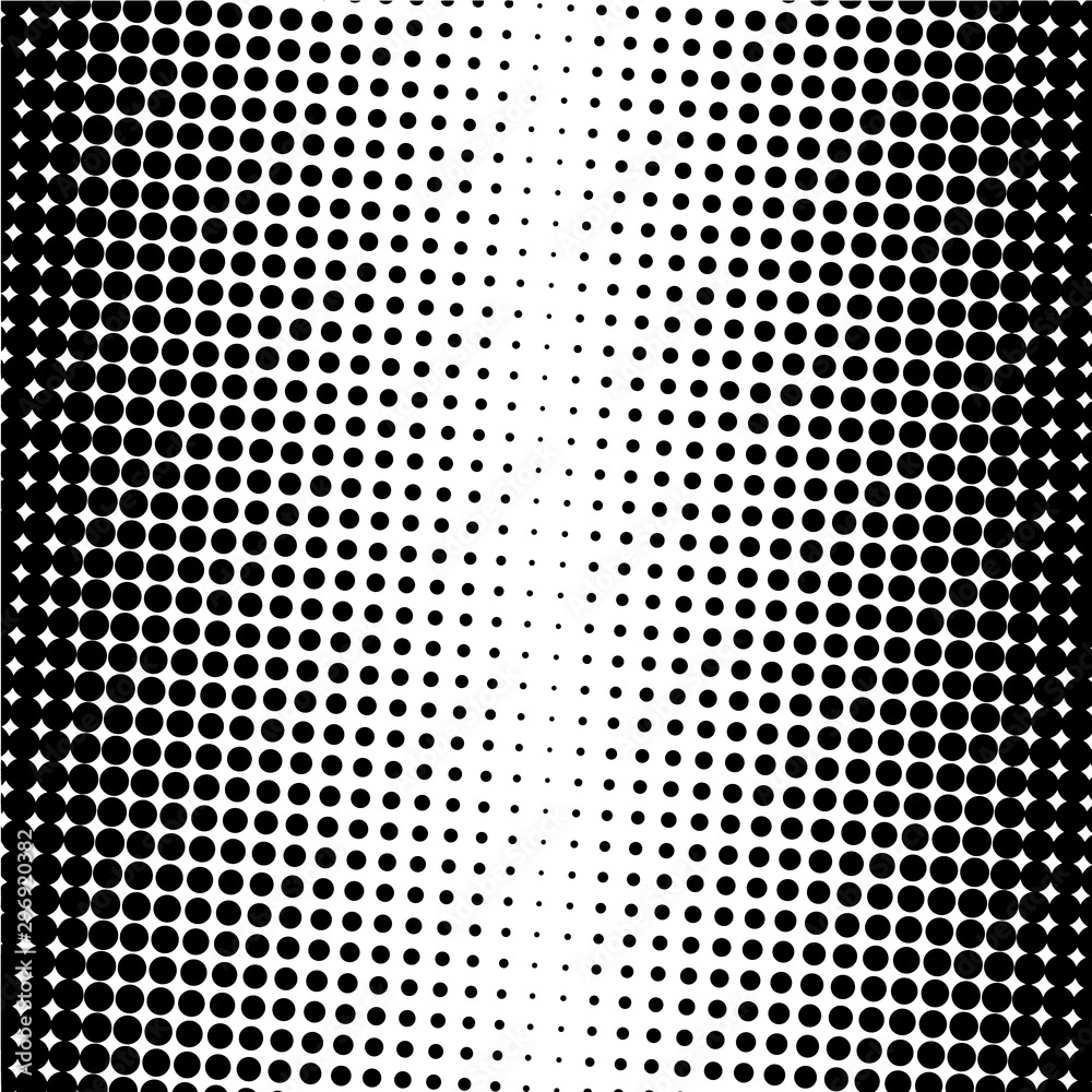 Poster vector halftone dots. black dots on white background.