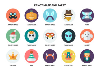 Party icons set for business