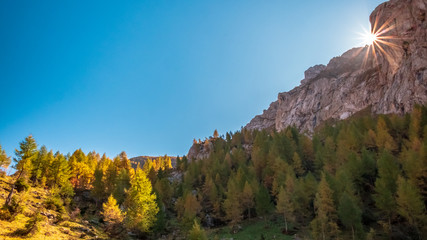 The Carnic Alps in a colorful autumn day