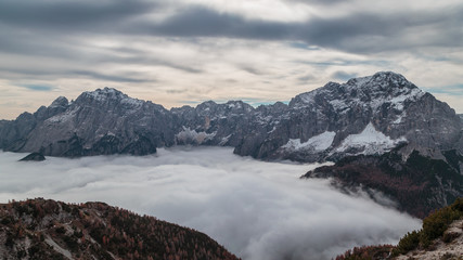 Cloudy autumn day in the italian alps