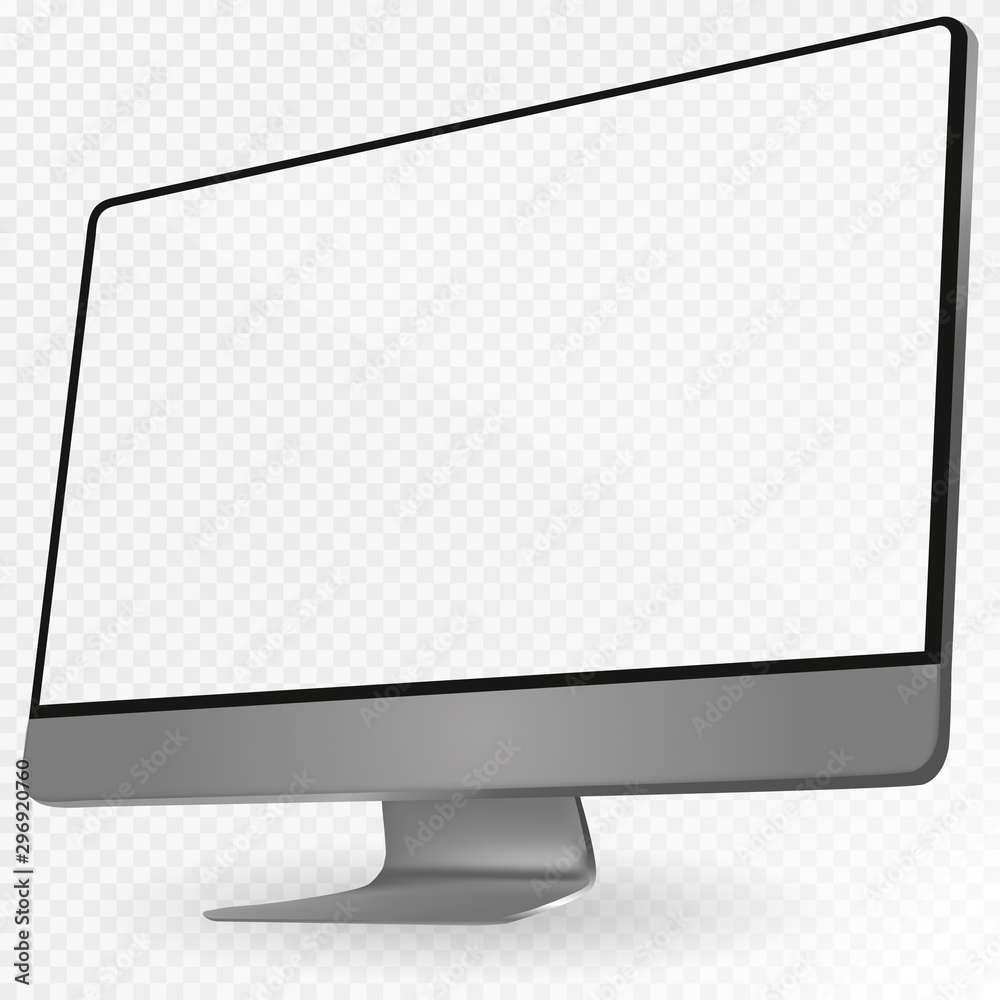 Aufkleber Desktop computer display isolated on white background. Modern computer mockup.