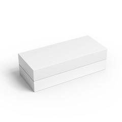 White gift box mockup.  Blank packaging container template. Isolated on white background