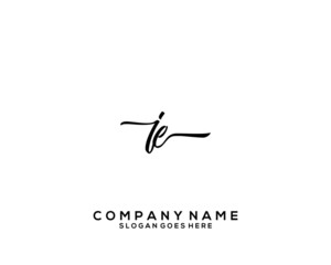Fototapeta na wymiar JE Initial handwriting logo template vector 