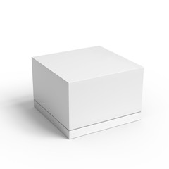 White gift box mockup.  Blank packaging container template. Isolated on white background