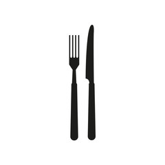 Fork and knife icon. Simple vector illustration on white background