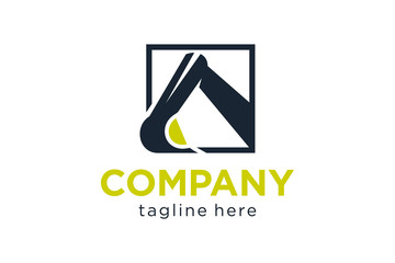 excavator icon, building logo template, excavator vector illustration ready to use