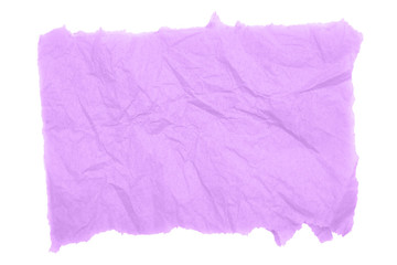 Purple textured wrinkled torn rectangle paper banner