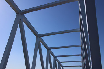 Fototapeta na wymiar Closeup photo of a riveted steel seam of an iron bridge