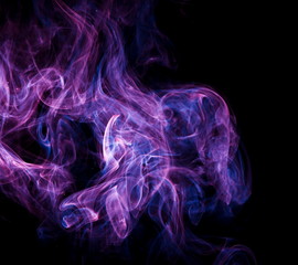 Purple smoke on black background