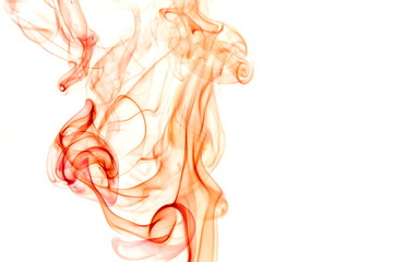 Red smoke on white background
