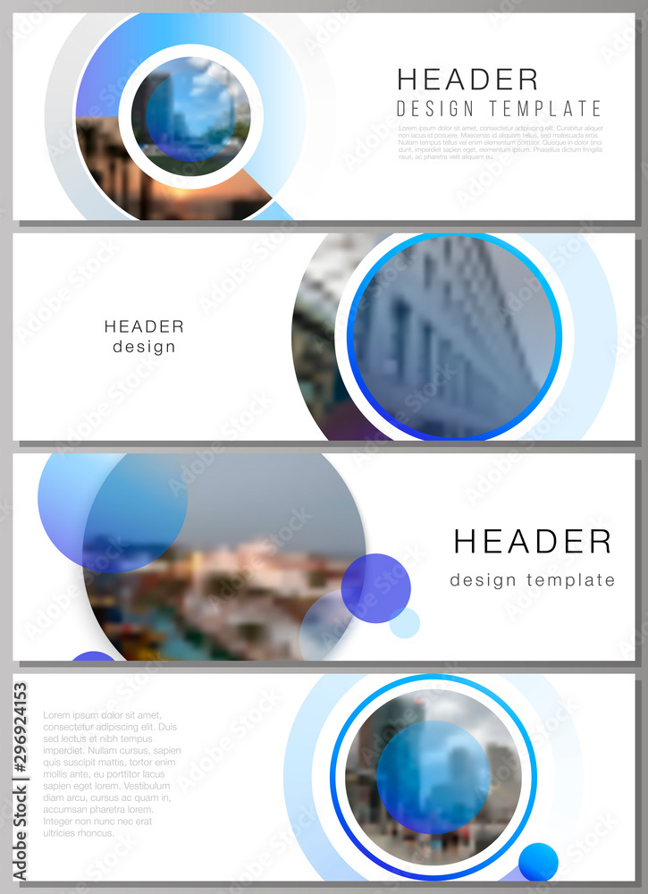 Wall mural the minimalistic vector illustration of the editable layout of headers, banner design templates. cre