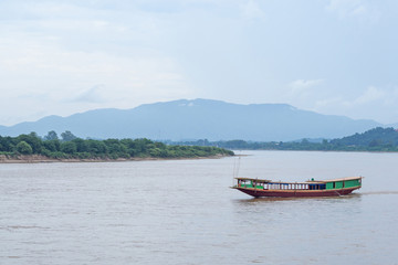 Fototapeta na wymiar Boat on the Mekong River in Chiang Rai, Thailand