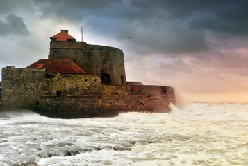 nice view of Fort Vauban in the town of Ambleteuse in the north of France