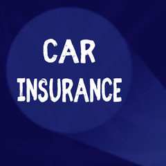 Handwriting text Car Insurance. Conceptual photo Accidents coverage Comprehensive Policy Motor Vehicle Guaranty Abstract Violet Monochrome of Disarray Smudge and Splash of Paint Pattern