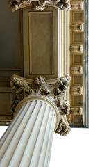 Column details corner of a historical building.