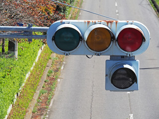 台風による停電で消えた信号