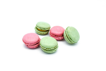 macarons sweet and colorful isolated on white background