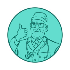 leinart graphics doctor, thumb up gesture