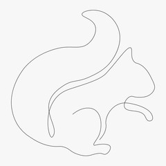 Forest animal silhouette squirrel, vector illustration