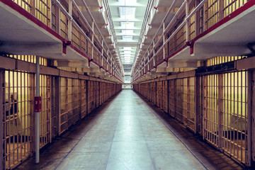 Main Cell Hall in Alcatraz - Powered by Adobe