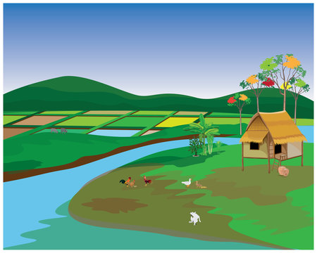 Sufficiency agriculture lifestyle vector design