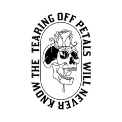 Skull rose badge white background