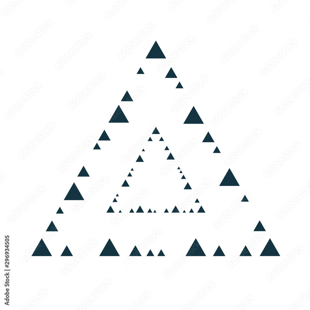 Poster Triangle geometric frames or borders that formed by circle.