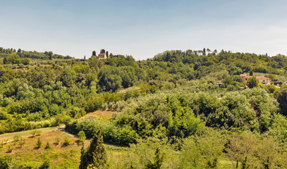 Fototapeta na wymiar View from the Montopoli castle. Tuscany, Italy.