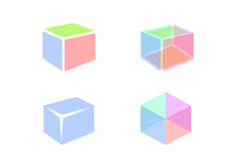 color ice cube symbols icon / vector