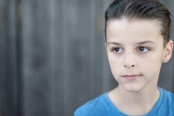 handsome boy, portrait outdoor with natural autumn background