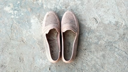 Very old shoes  Used for work in the garden