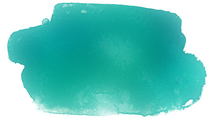 watercolor green aquamarine spot background. paint stain element for design with texture.